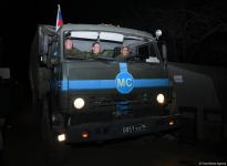 Laçın yolundan növbəti dəfə sülhməramlılara aid təminat avtomobilləri keçib (FOTO/VİDEO)