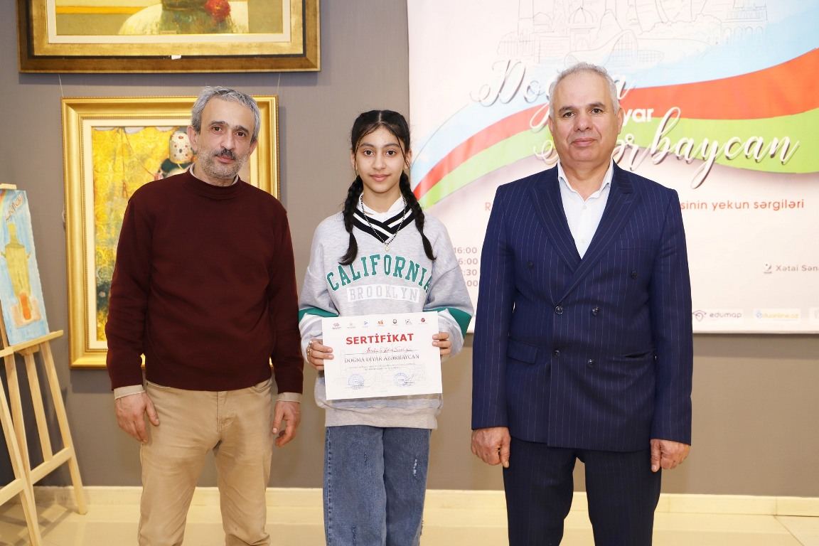 “Doğma diyar-Azərbaycan” respublika uşaq rəsm müsabiqəsinin yekun sərgisi (FOTO)