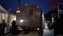 Laçın yolundan növbəti dəfə sülhməramlılara aid təminat avtomobilləri keçib (FOTO/VİDEO)