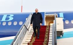 Prezident İlham Əliyev Rusiyanın Sankt-Peterburq şəhərinə işgüzar səfərə gəlib (FOTO/VİDEO)