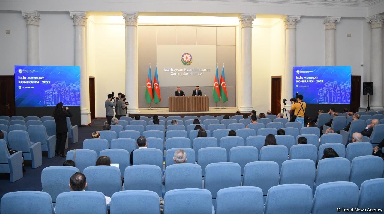 Ceyhun Bayramov mətbuat konfransı keçirib (FOTO/VİDEO) (ƏLAVƏ OLUNUB)