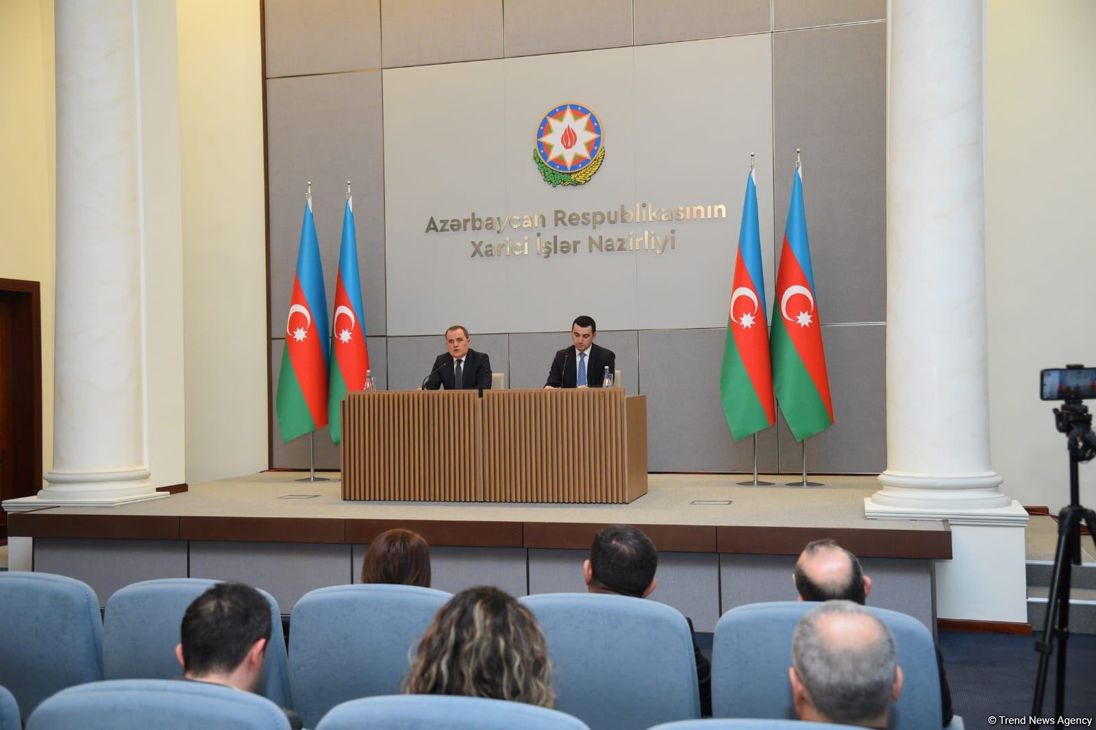 Ceyhun Bayramov mətbuat konfransı keçirib (FOTO/VİDEO) (ƏLAVƏ OLUNUB)