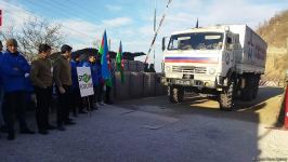Sülhməramlılara aid daha 5 yük avtomobili Laçın yolundan keçib (FOTO)