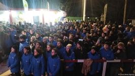 Aksiya iştirakçıları Prezident İlham Əliyevin xalqa müraciətini izləyiblər (FOTO)