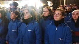 Aksiya iştirakçıları Prezident İlham Əliyevin xalqa müraciətini izləyiblər (FOTO)