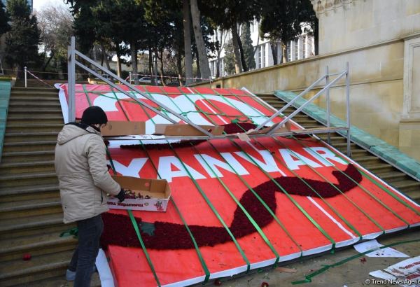 Bakıda 20 Yanvar faciəsinin ildönümü ilə bağlı hazırlıqlara başlanılıb (FOTO)