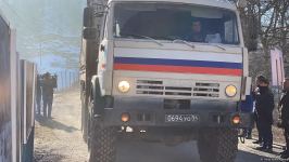 Sülhməramlılara aid 2 minik və 10 yük maşını Xankəndidən Laçın istiqamətinə keçid edib (FOTO)