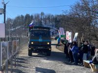 Sülhməramlılara aid iki avtomobil Laçın yolundan keçib (FOTO)