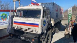 Rusiya sülhməramlılarına aid daha 11 avtomobil Laçın yolundan keçib (FOTO)