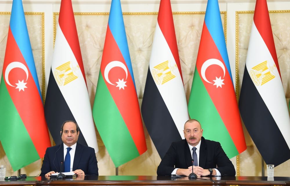 Azərbaycan və Misir prezidentləri mətbuata bəyanatlarla çıxış ediblər (FOTO/VİDEO) (YENİLƏNİB)
