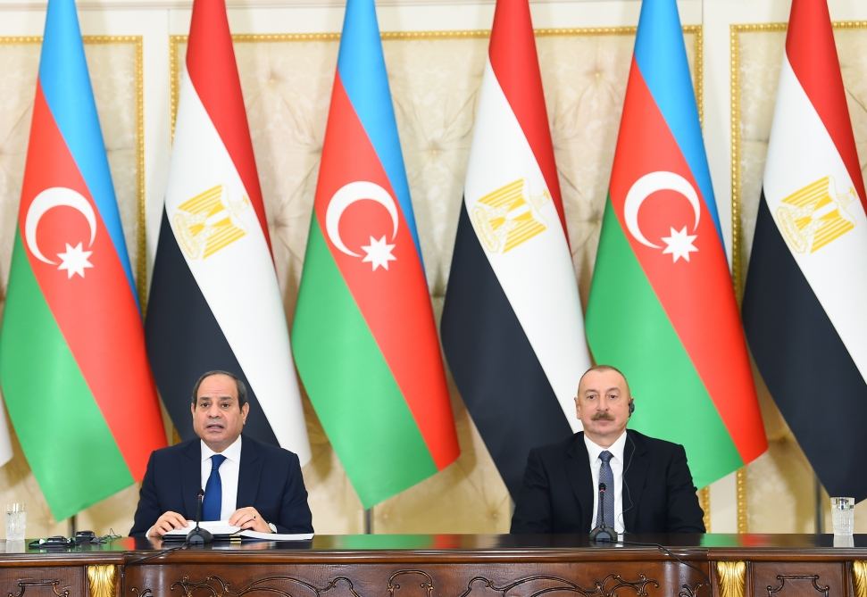 Azərbaycan və Misir prezidentləri mətbuata bəyanatlarla çıxış ediblər (FOTO/VİDEO) (YENİLƏNİB)