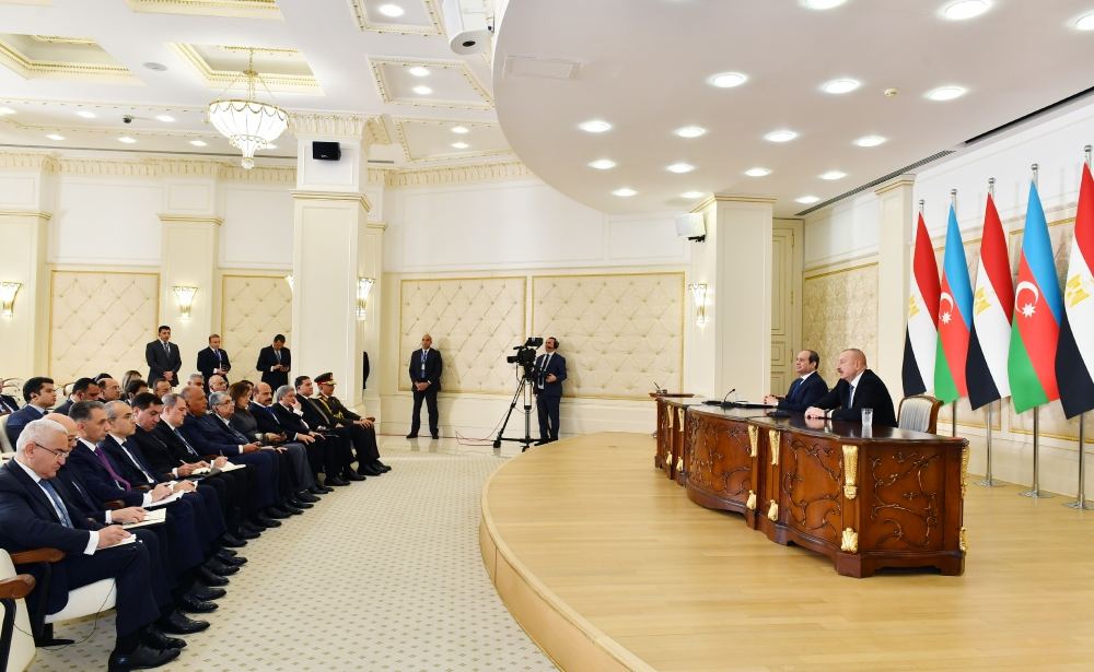 Azərbaycan və Misir prezidentləri mətbuata bəyanatlarla çıxış ediblər (FOTO/VİDEO) (YENİLƏNİB)