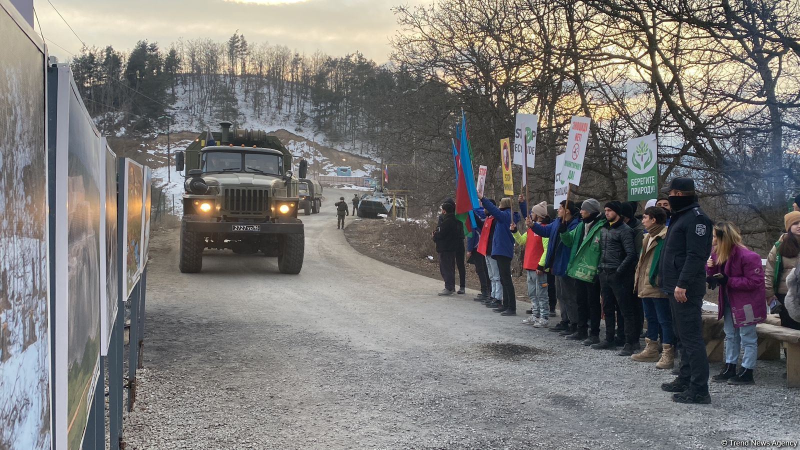 Rusiya sülhməramlılarına aid daha 8 avtomobil Laçın yolundan keçib (FOTO)