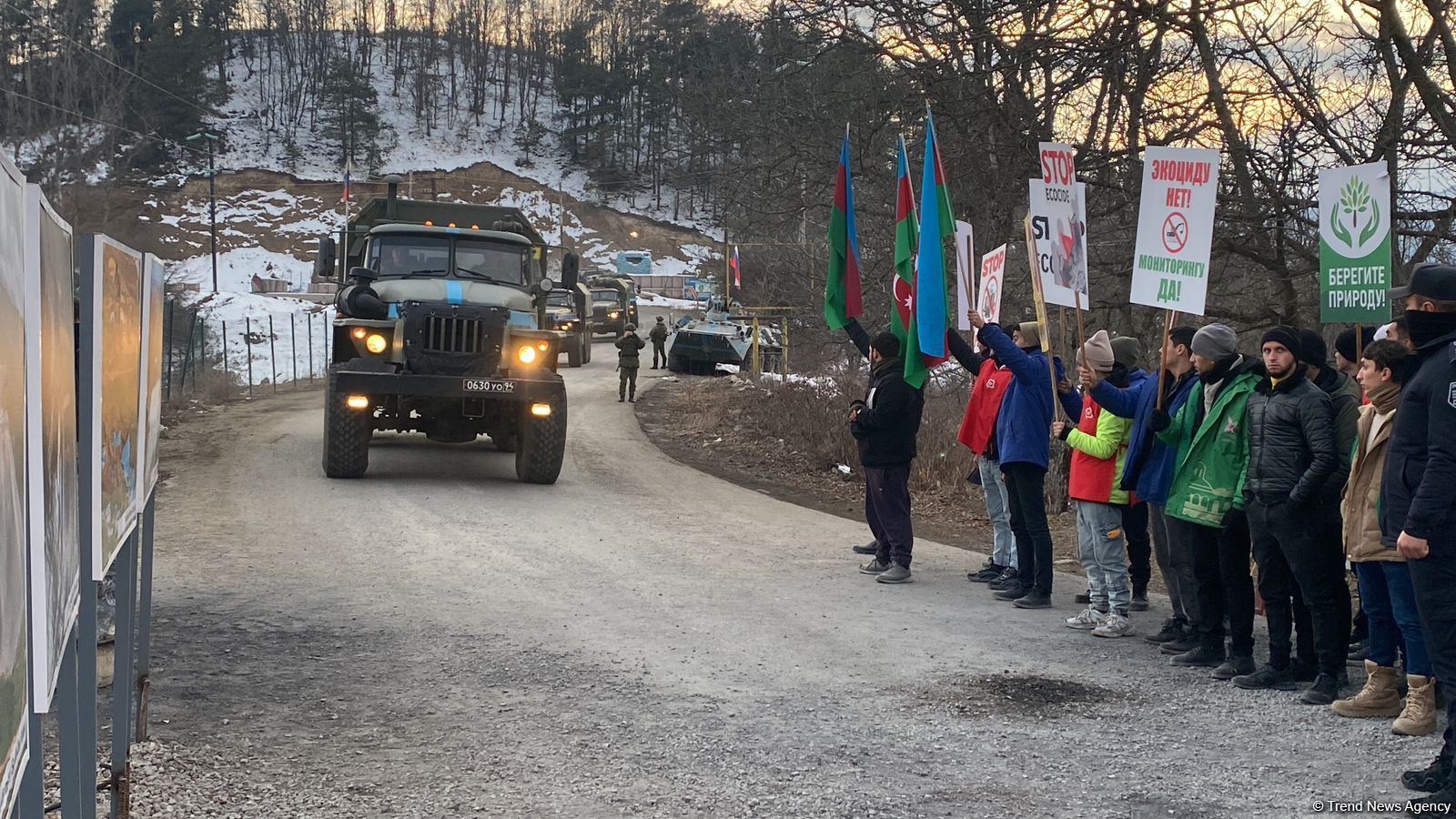 Rusiya sülhməramlılarına aid daha 8 avtomobil Laçın yolundan keçib (FOTO)