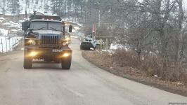 Rusiya sülhməramlılarına aid daha 6 avtomobil Laçın yolundan keçib (FOTO)