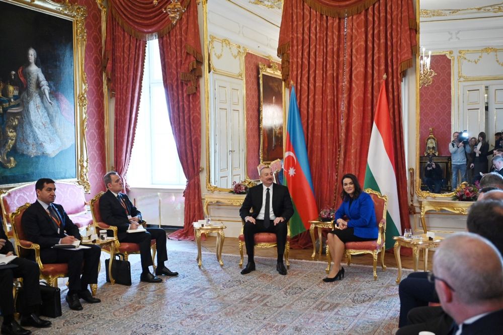 Prezident İlham Əliyevin Macarıstan Prezidenti Katalin Novak ilə geniş tərkibdə görüşü olub (FOTO/VİDEO) (YENİLƏNİB)