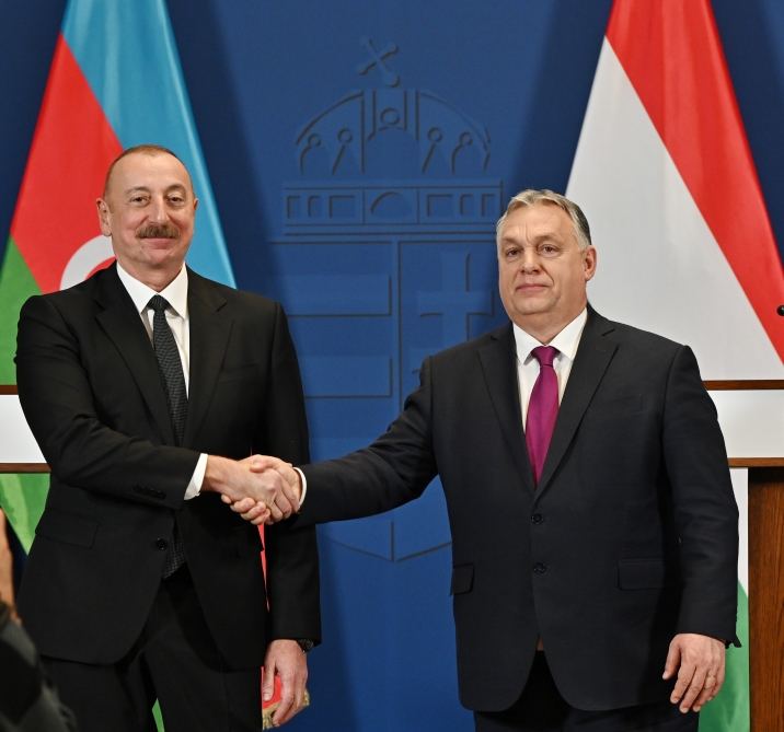 Prezident İlham Əliyev və Macarıstanın Baş naziri mətbuata bəyanatlarla çıxış ediblər (FOTO/VİDEO)