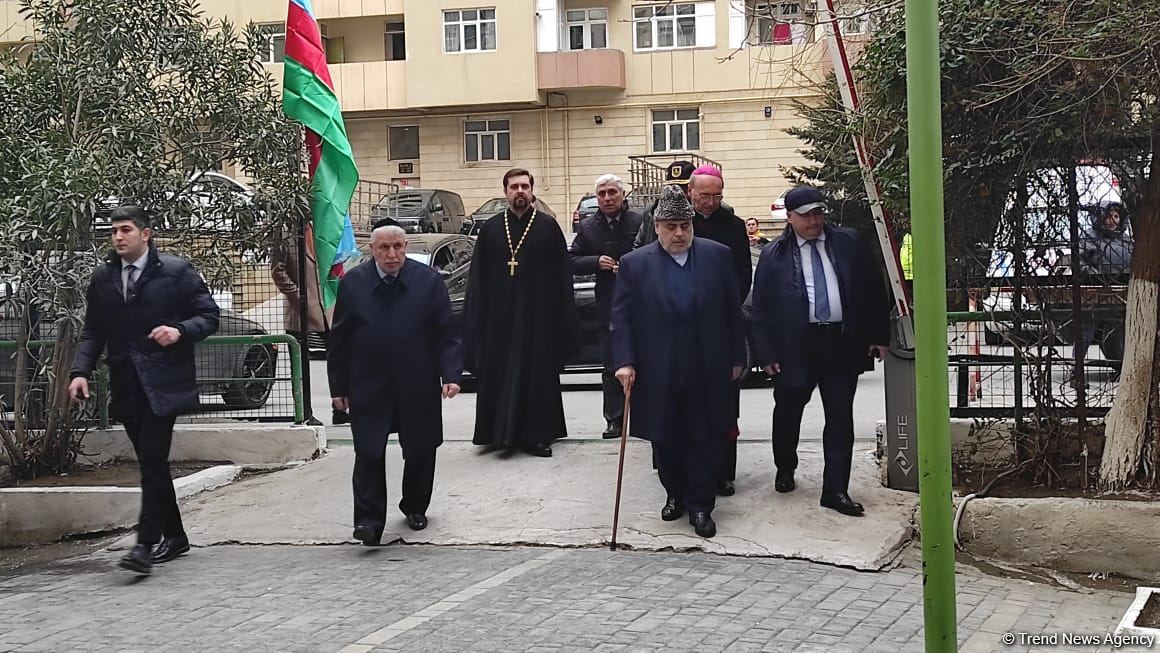 Azərbaycandakı dini konfessiya rəhbərləri şəhid Orxan Əsgərovun yas mərasiminə gəliblər (FOTO)