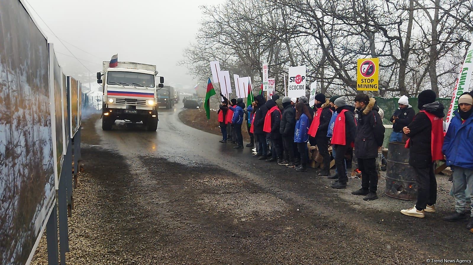 Laçın yolundan sülməramlılara aid növbəti avtomobil karvanı keçib (FOTO)