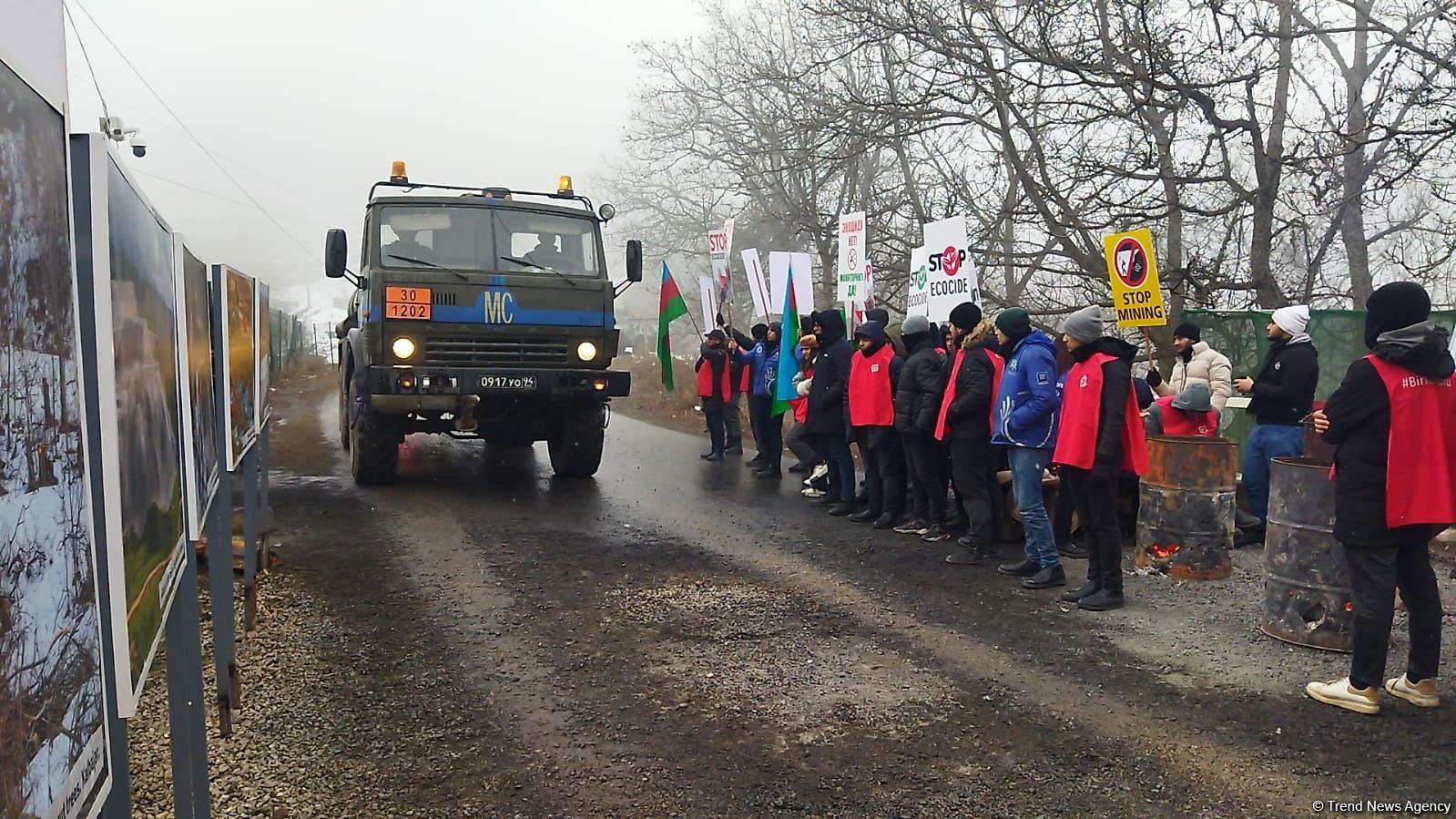 Laçın yolundan sülməramlılara aid növbəti avtomobil karvanı keçib (FOTO)