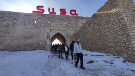 Beynəlxalq səyahətçilər Şuşa qalasında olublar (FOTO)