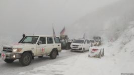 BQXK-ya məxsus avtomobillər Laçın yolundan keçib (FOTO)