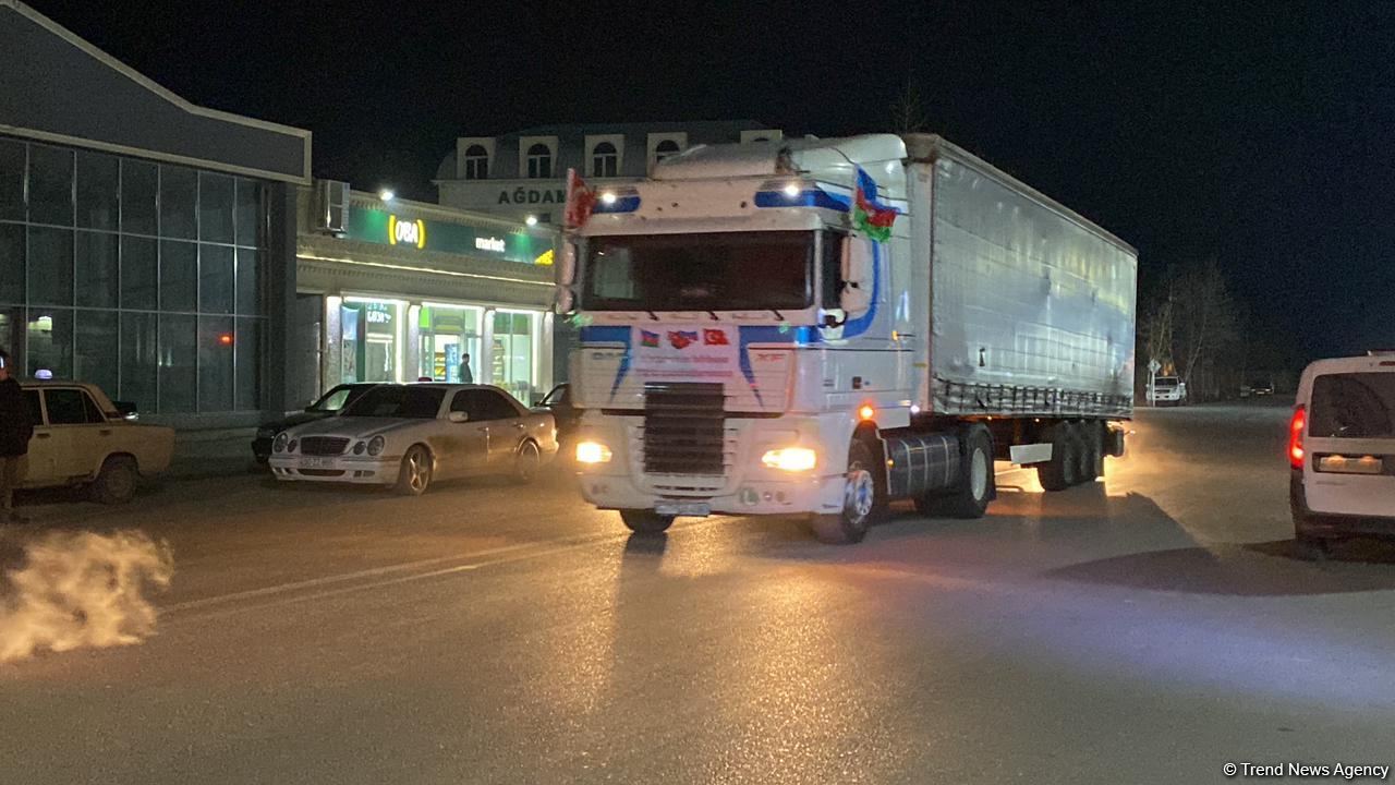 Növbəti yardım TIRı Ağdamdan birbaşa Türkiyəyə yola düşüb (FOTO/VİDEO)