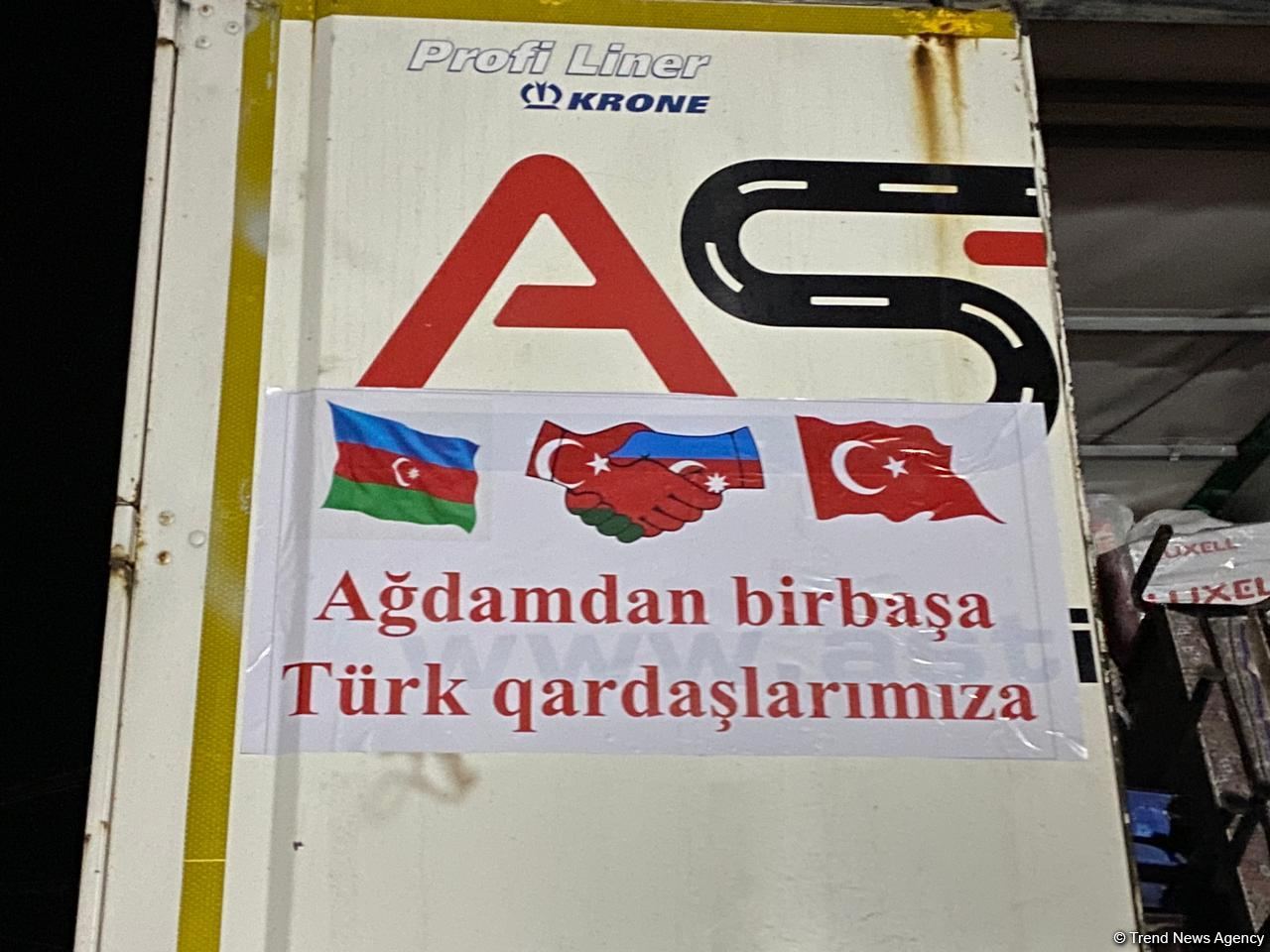 Növbəti yardım TIRı Ağdamdan birbaşa Türkiyəyə yola düşüb (FOTO/VİDEO)