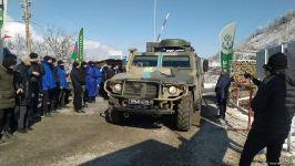 Rusiya sülhməramlılarına aid daha 9 avtomobil Laçın yolundan keçib (FOTO)