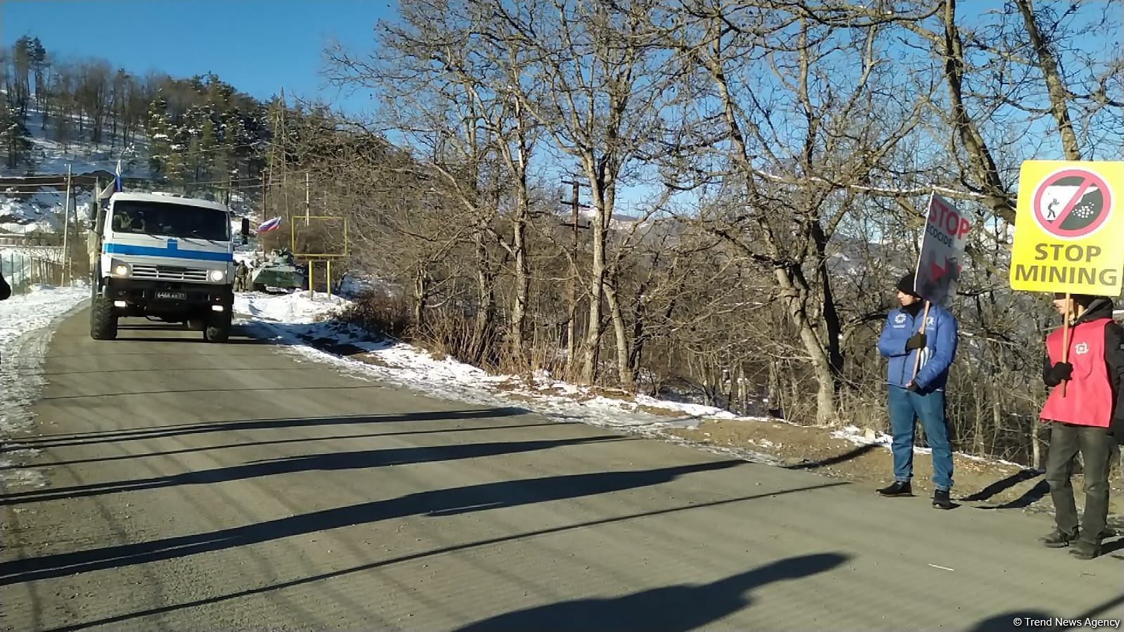Sülhməramlılara məxsus yük avtomobili Laçın yolundan keçib (FOTO)