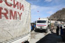 Sülhməramlılara aid 28 avtomobil Laçın yolundan keçib (FOTO)