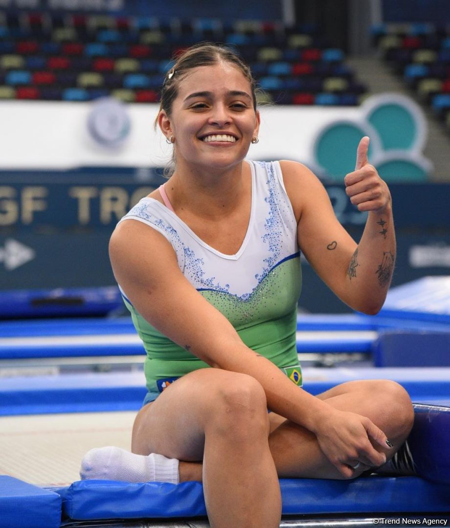 Milli Gimnastika Arenasında batut gimnastikası üzrə Dünya Kuboku iştirakçılarının podium məşqləri keçirilir (FOTOREPORTAJ)