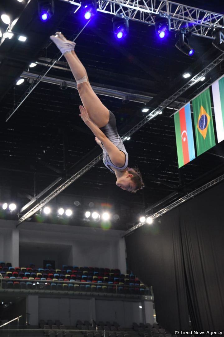 Bakıda Batut gimnastikası üzrə dünya kubokunun final mərhələsinə start verilib (FOTO)