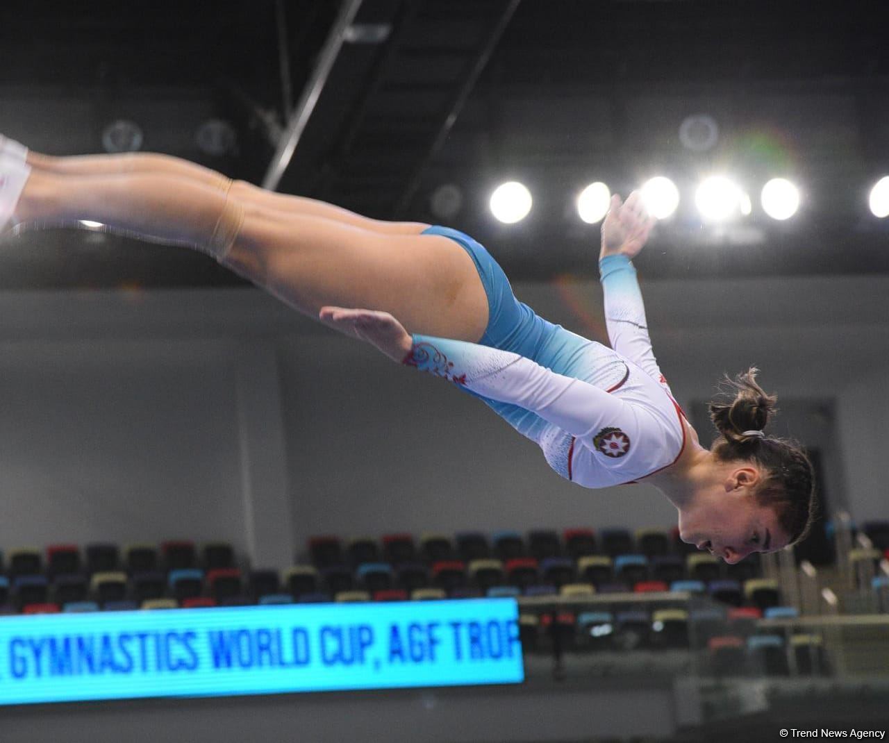Bakıda Batut gimnastikası üzrə dünya kubokunun final mərhələsinə start verilib (FOTO)