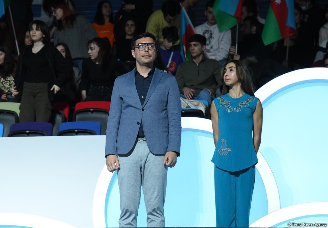 Bakıda Batut gimnastikası üzrə dünya kubokunun qaliblərinin mükafatlandırılması mərasimi keçirilib (FOTO)