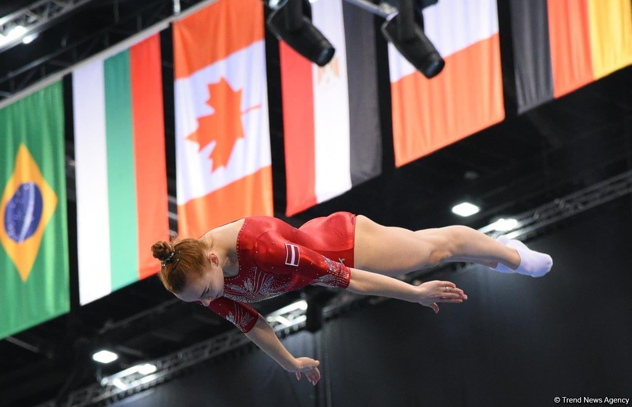 Bakıda Batut gimnastikası üzrə dünya kubokunun final mərhələsinə start verilib (FOTO)
