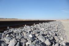 Horadiz - Ağbənd dəmir yolunda Qumlaq stansiyasının tikintisinə hazırlıq gedir (FOTO)