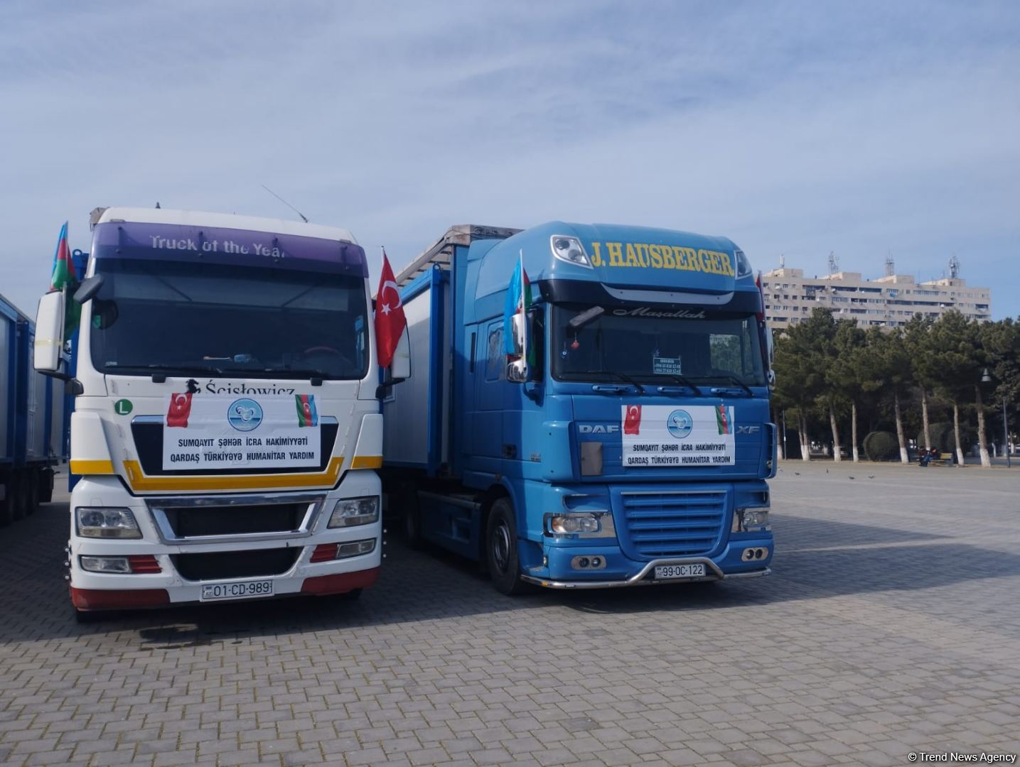 Azərbaycandan daha 7 ədəd modul tipli ev Türkiyəyə yola salınıb (FOTO)
