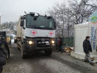 BQXK-ya məxsus avtomobillər Laçın yolundan keçib (FOTO)