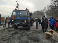 Sülhməramlılara aid avtomobil karvanı Laçın yolundan keçib (FOTO)