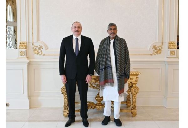 Prezident İlham Əliyev Nobel sülh mükafatı laureatı Kailaş Satyartini qəbul edib (FOTO/VİDEO) (YENİLƏNİB)