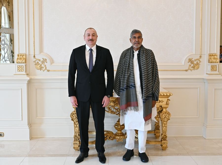 Prezident İlham Əliyev Nobel sülh mükafatı laureatı Kailaş Satyartini qəbul edib (FOTO/VİDEO) (YENİLƏNİB)