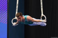 FIG Dünya Kuboku: Azərbaycanlı gimnast halqalarla hərəkət üzrə qızıl medal qazanıb (FOTO)