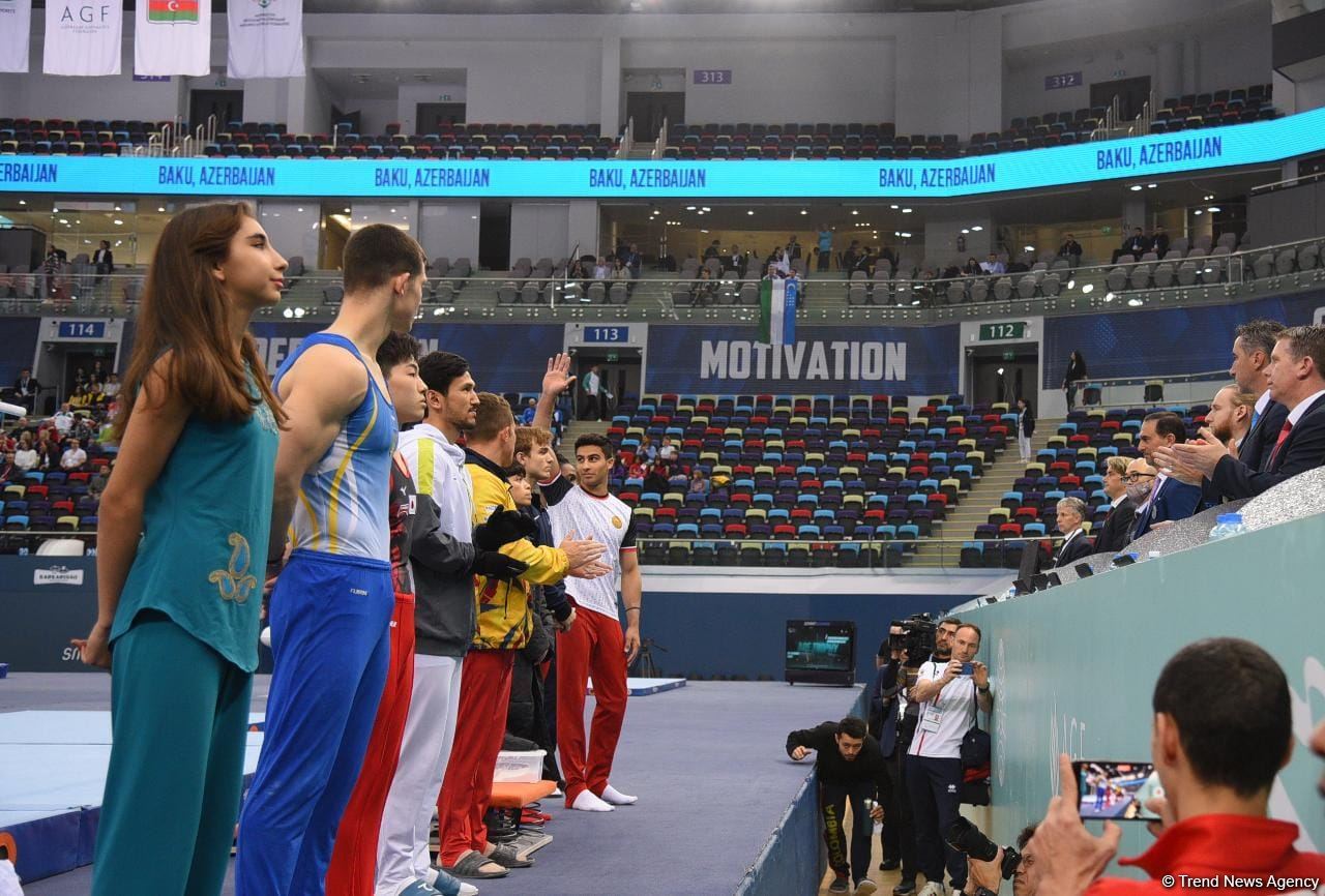 Bakıda idman gimnastikası üzrə FIG Dünya Kubokunun üçüncü gününə start verilib (FOTO)