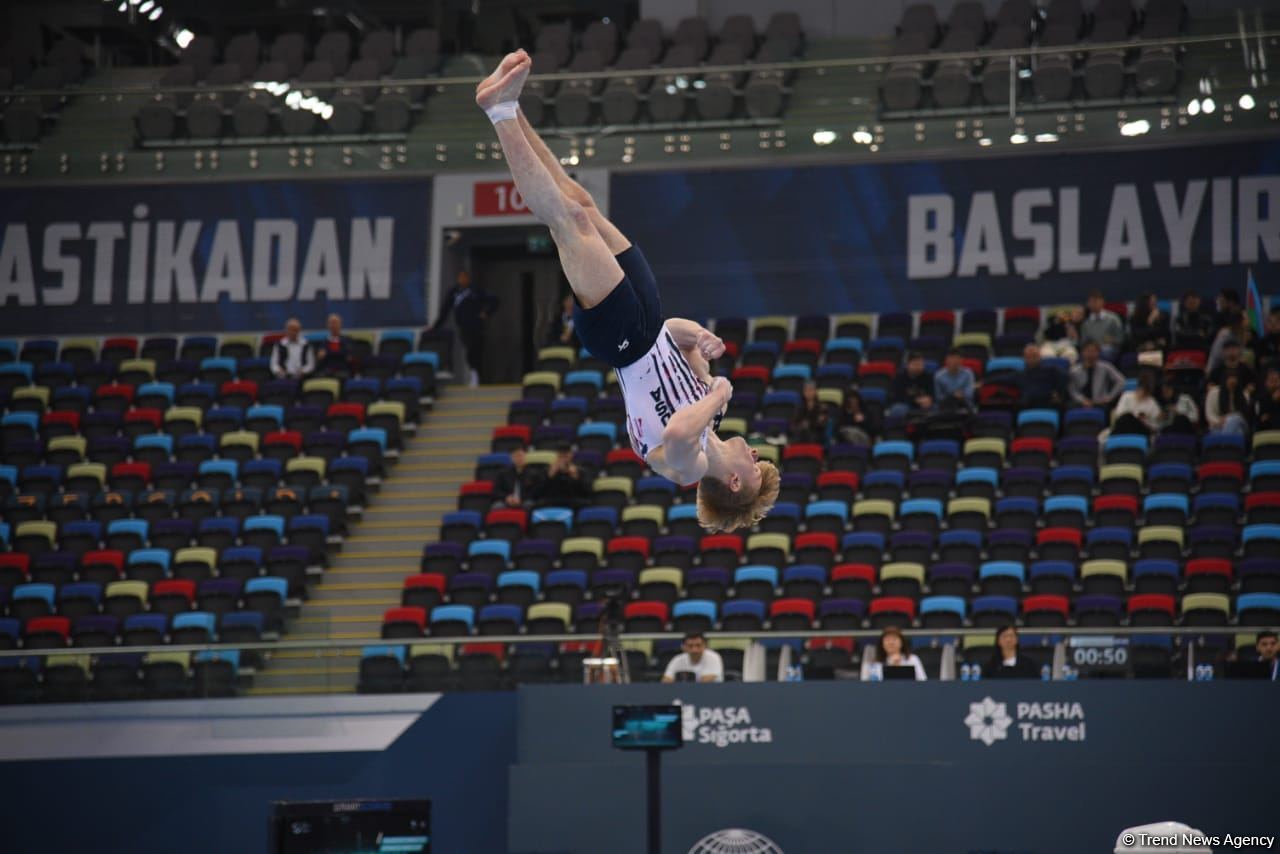 Bakıda idman gimnastikası üzrə FIG Dünya Kubokunun üçüncü gününə start verilib (FOTO)