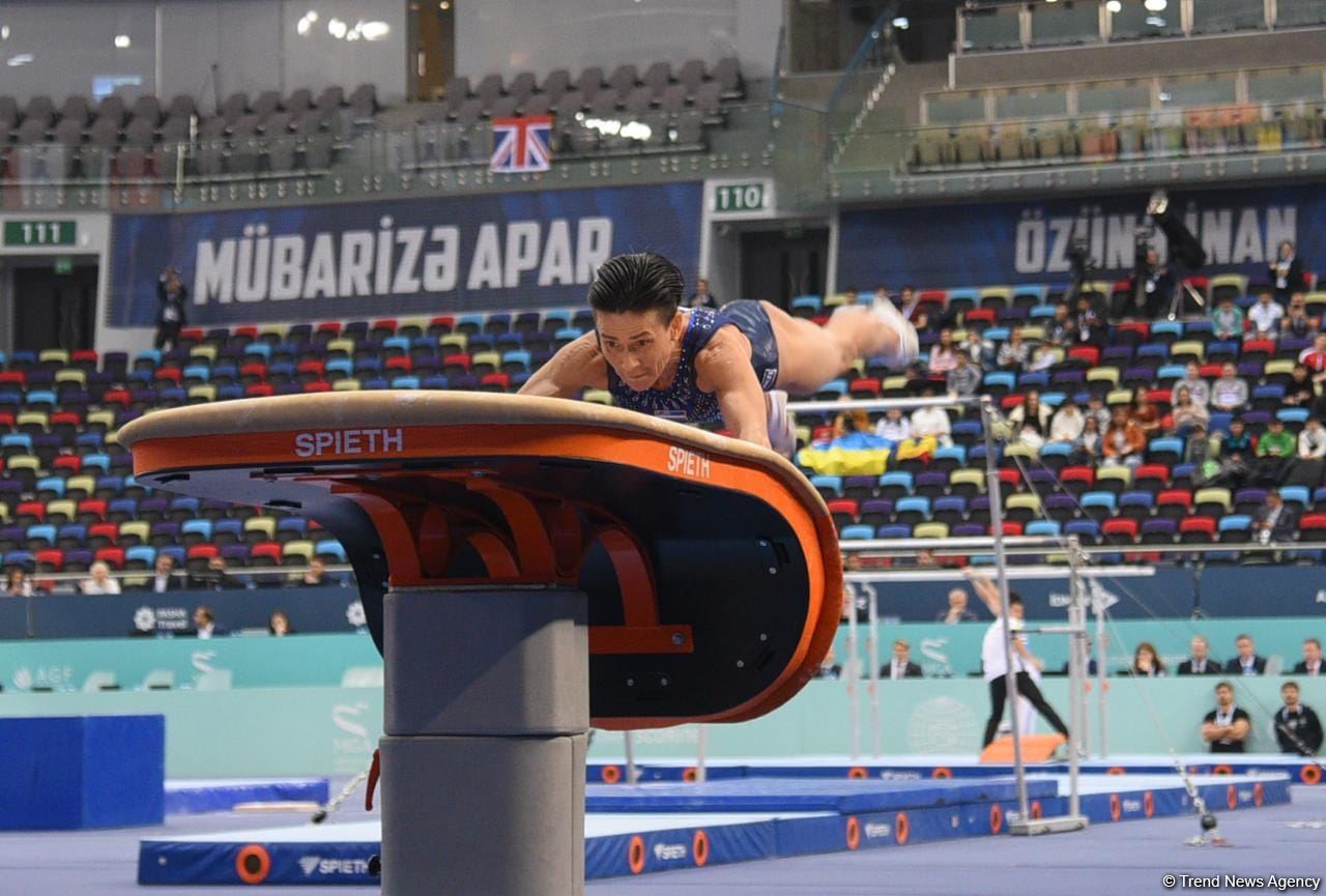 Bakıda idman gimnastikası üzrə FIG Dünya Kubokunun üçüncü gününə start verilib (FOTO)