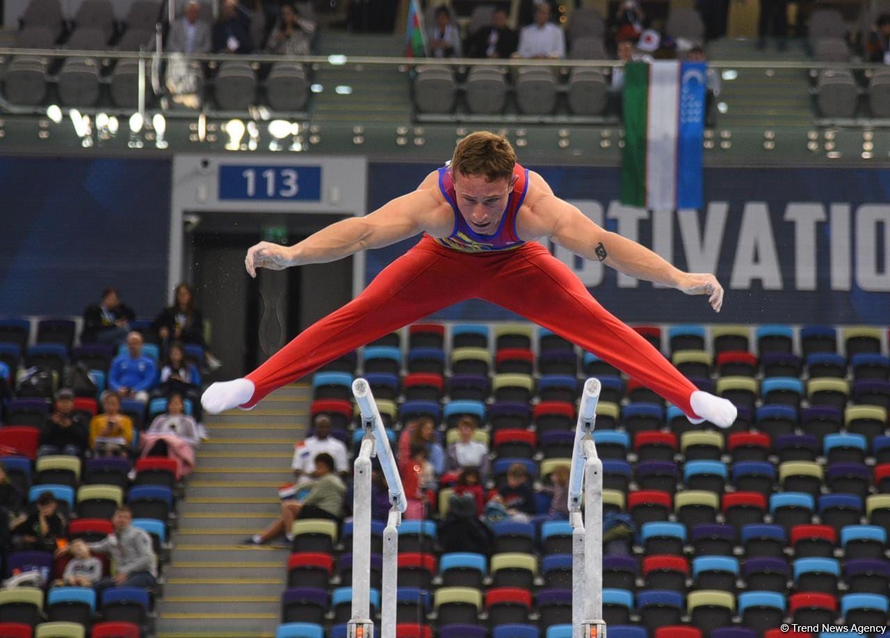 Bakıda idman gimnastikası üzrə FIG Dünya Kubokunun üçüncü gününə start verilib (FOTO)