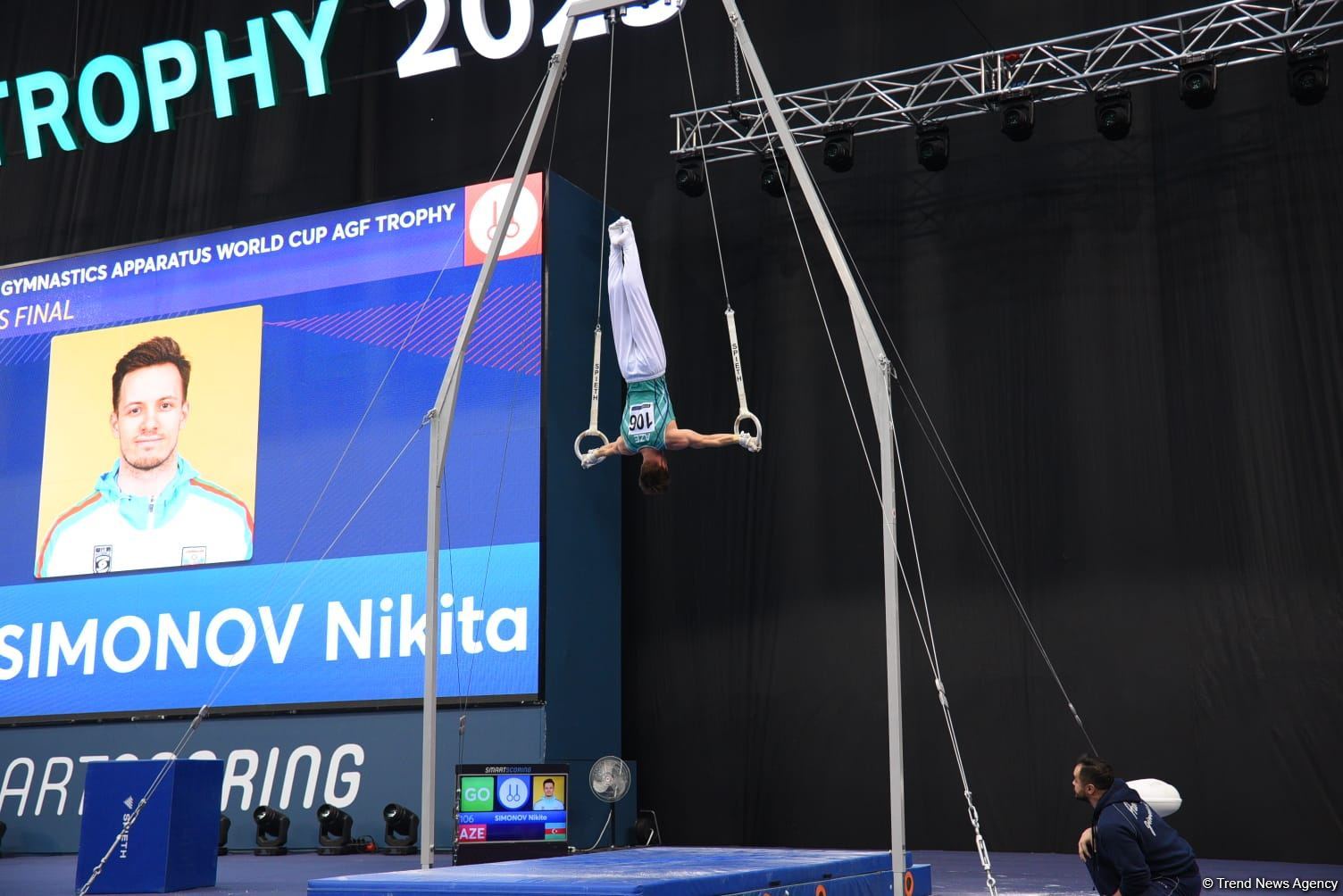 FIG Dünya Kuboku: Azərbaycanlı gimnast halqalarla hərəkət üzrə qızıl medal qazanıb (FOTO)