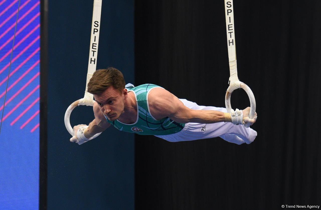 FIG Dünya Kuboku: Azərbaycanlı gimnast halqalarla hərəkət üzrə qızıl medal qazanıb (FOTO)