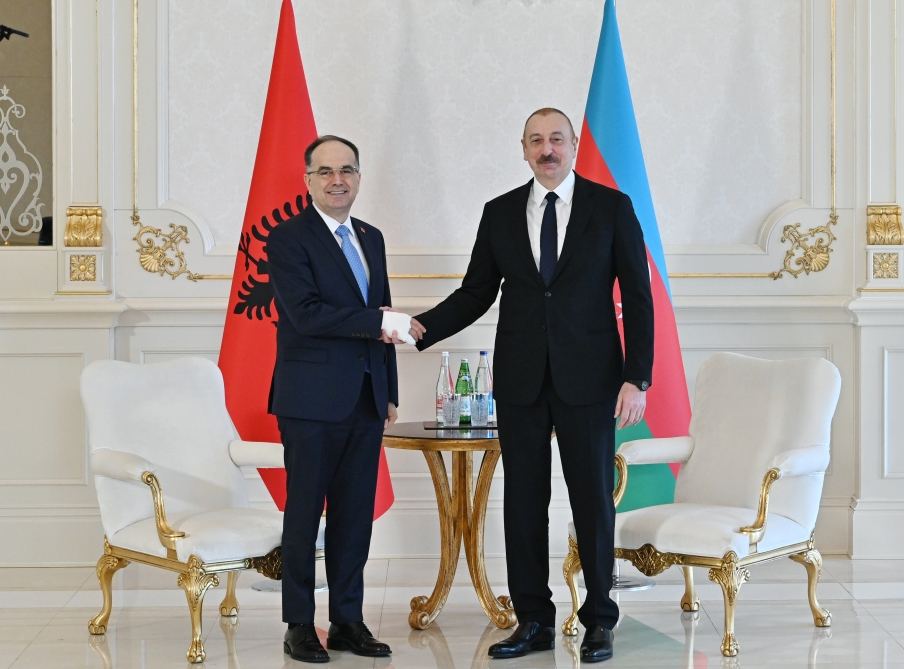 Prezident İlham Əliyev Albaniya Prezidenti Bayram Beqay ilə görüşüb (FOTO/VİDEO) (YENİLƏNİB)
